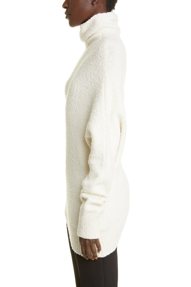 Asymmetric Hem Merino Wool Blend Bouclé Sweater, Alternate, color, ECRU
