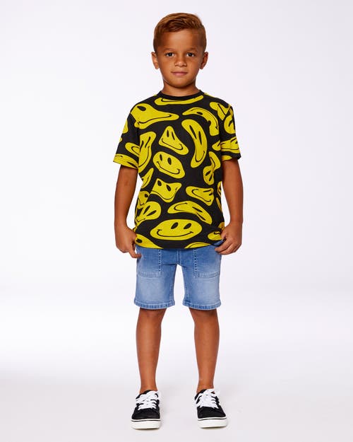 Deux Par Deux Little Boy's Printed Organic Cotton Tee Black And Yellow Smile In Black And Yellow Smile