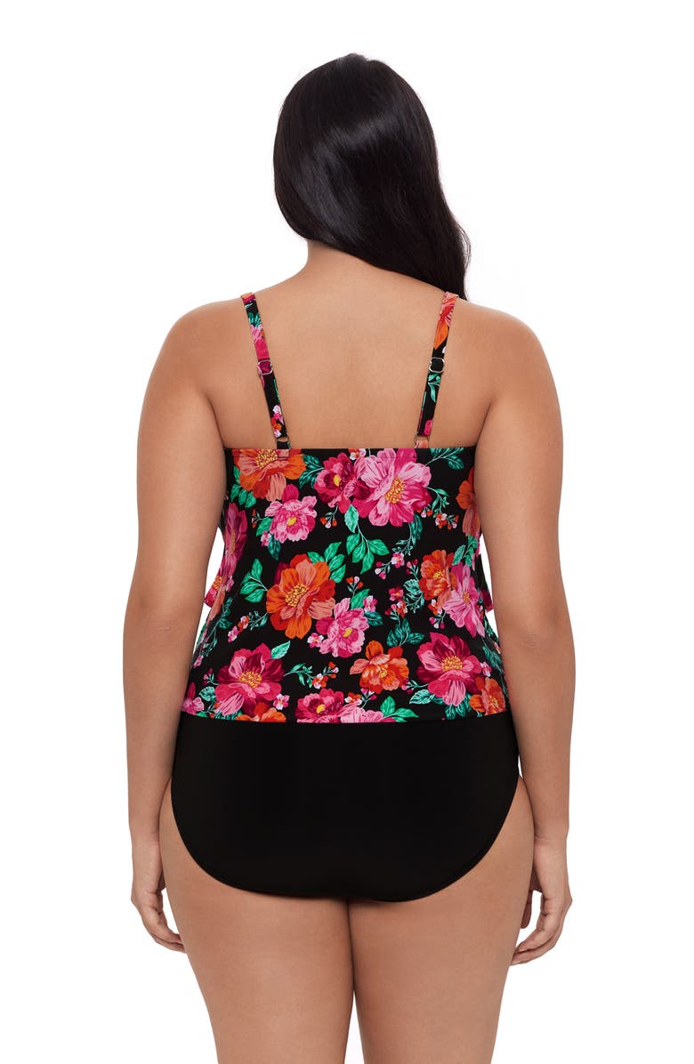 Trimshaper Lena 4 Tier Ruffle Tankini Swim Top, Alternate, color, 