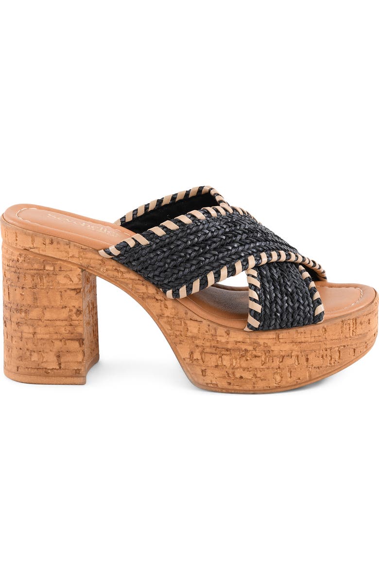 Seychelles Encore Platform Slide Sandal, Alternate, color, Black