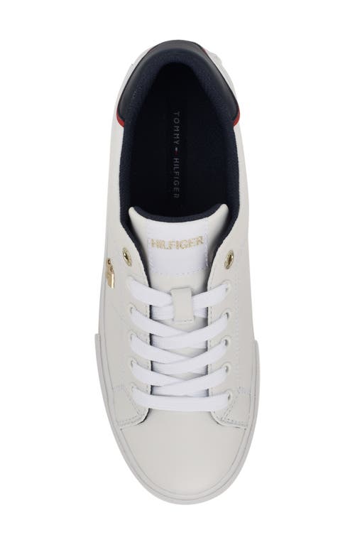 Tommy Hilfiger Lanzey Low Top Sneaker In White/navy/medium Red