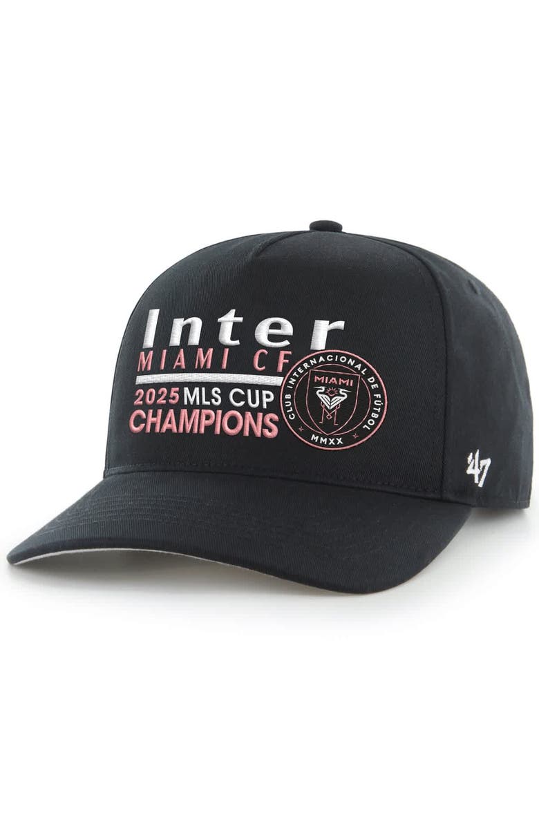 '47 Men's '47  Black Inter Miami CF 2025 MLS Cup Champions Hitch Adjustable Hat, Main, color, Black