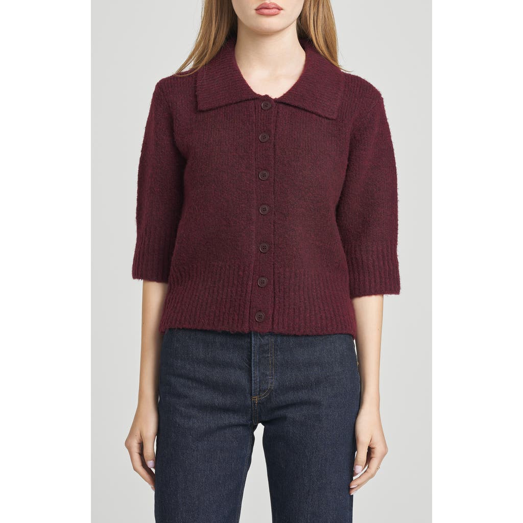 Wayf Harlow Cardigan In Burgundy