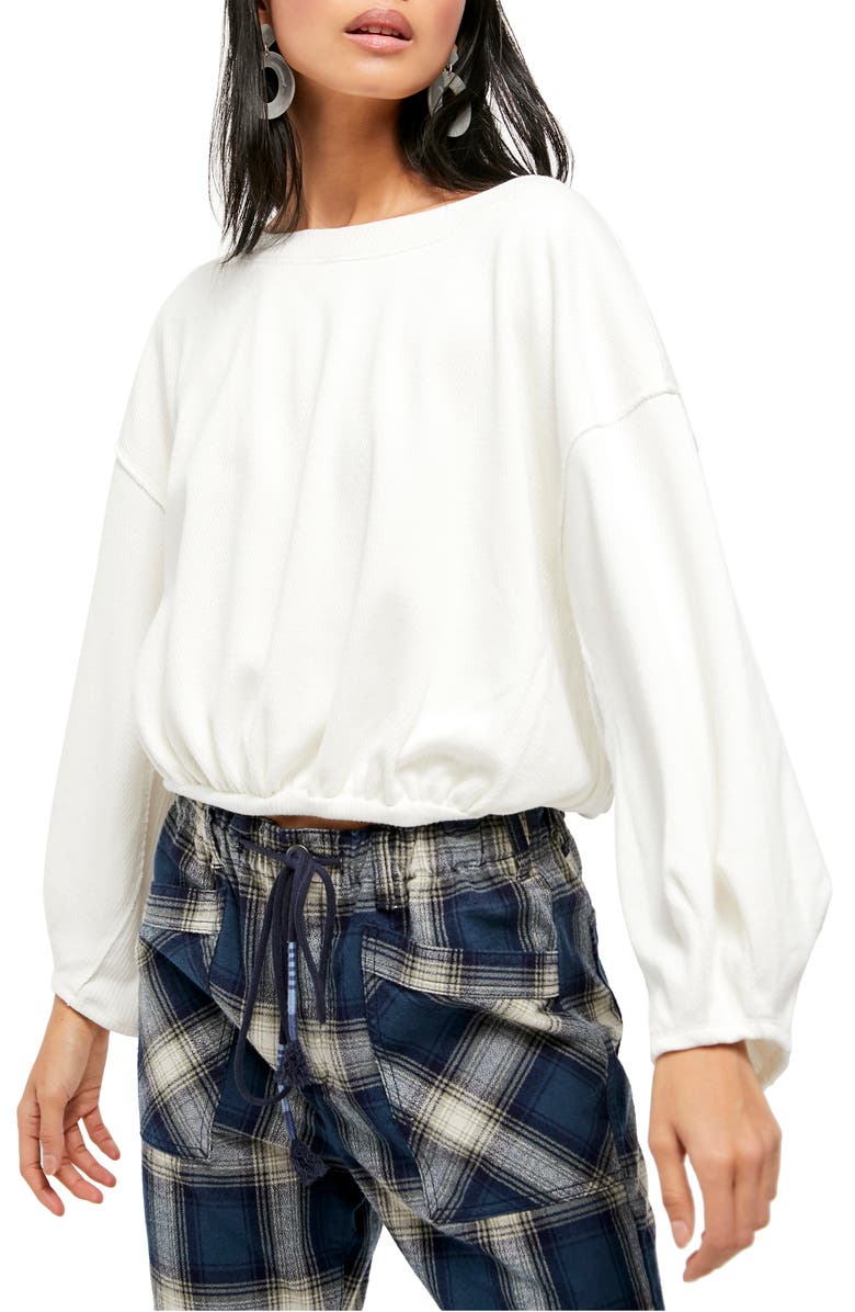 Free People Cuddle Bubble Mixed Knit Top, Main, color, 