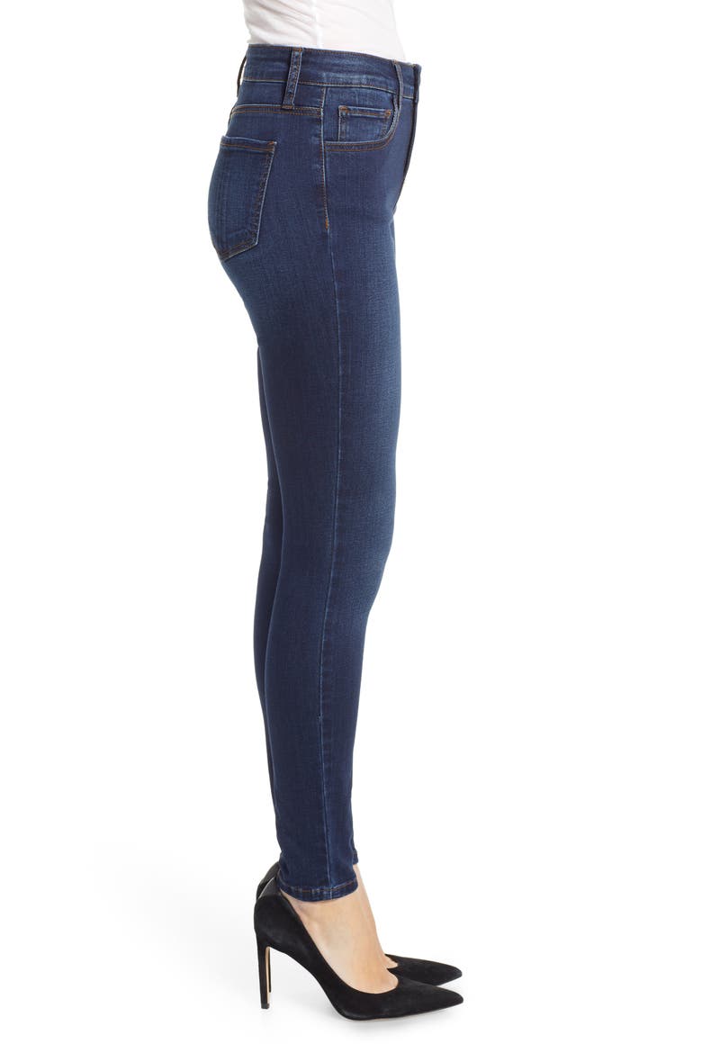 High Waist Skinny Jeans, Alternate, color, DARK