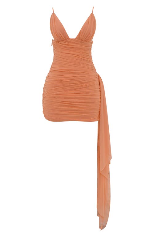 House Of Cb India Sash Accent Minidress In Orange