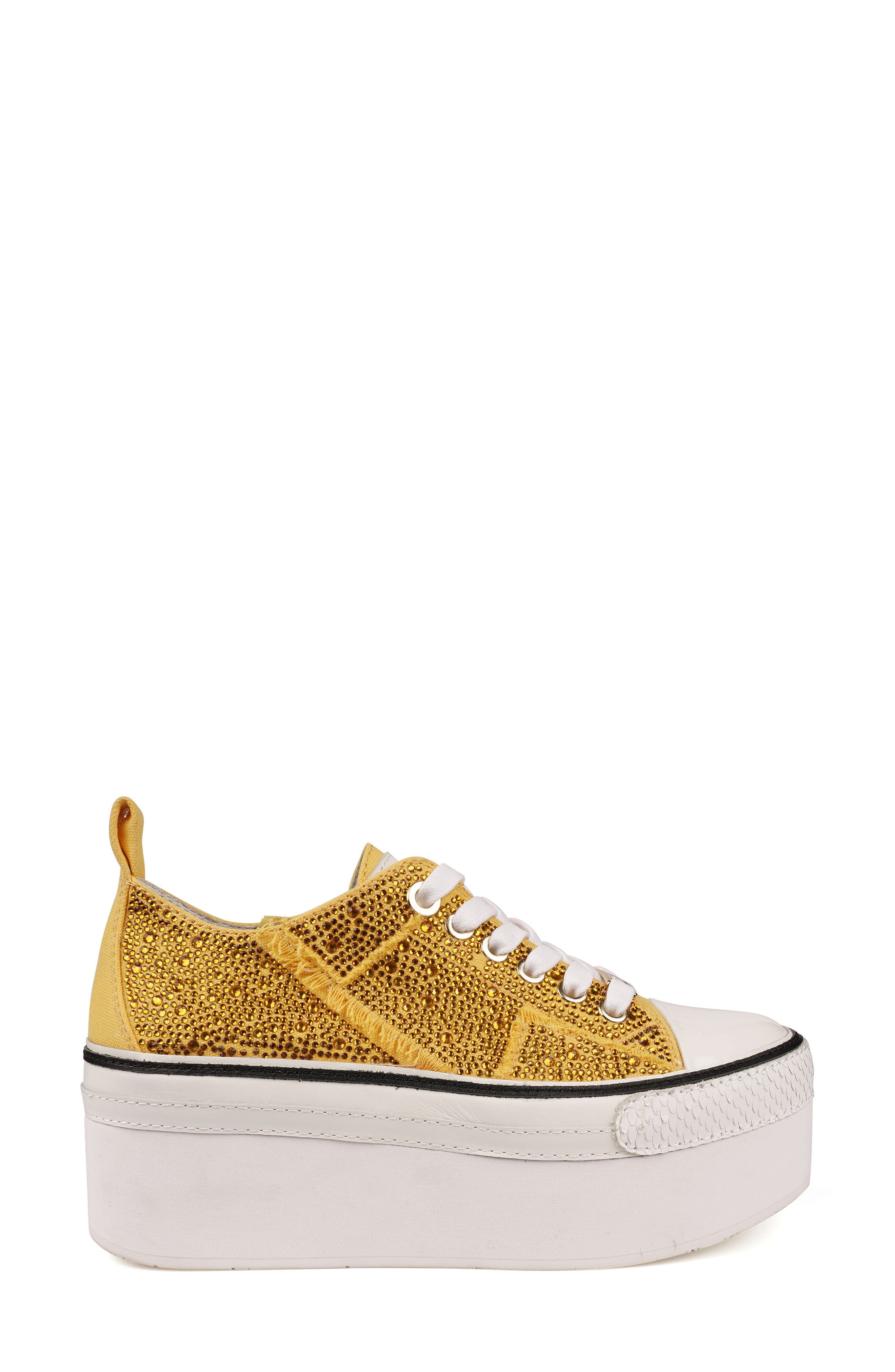 Koralay Rhinestone Platform Sneaker, Alternate, color, YELLOW CANVAS