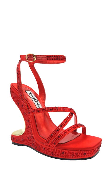 Rhinestone Wedge Sandal (Women)