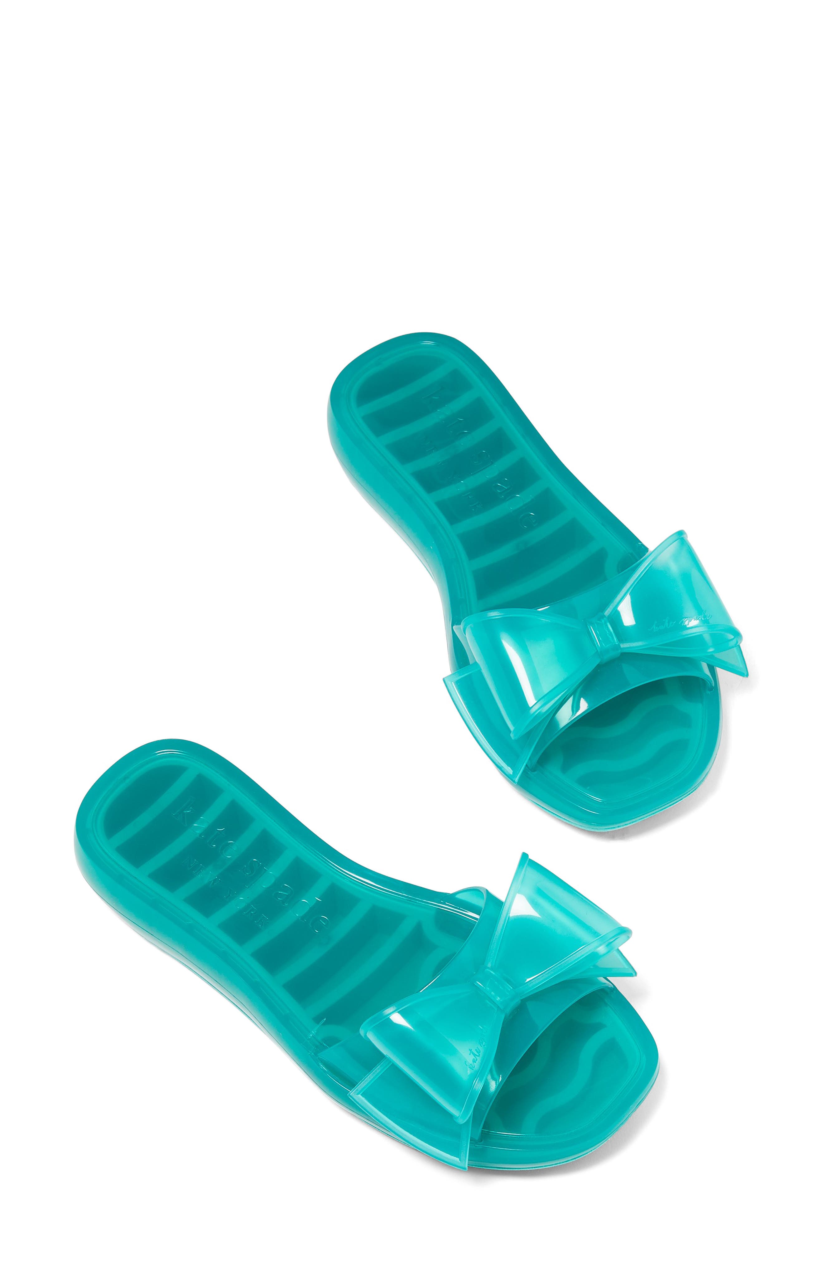 Kate Spade New York tie the knot slide sandal, Alternate, color, Clean Green