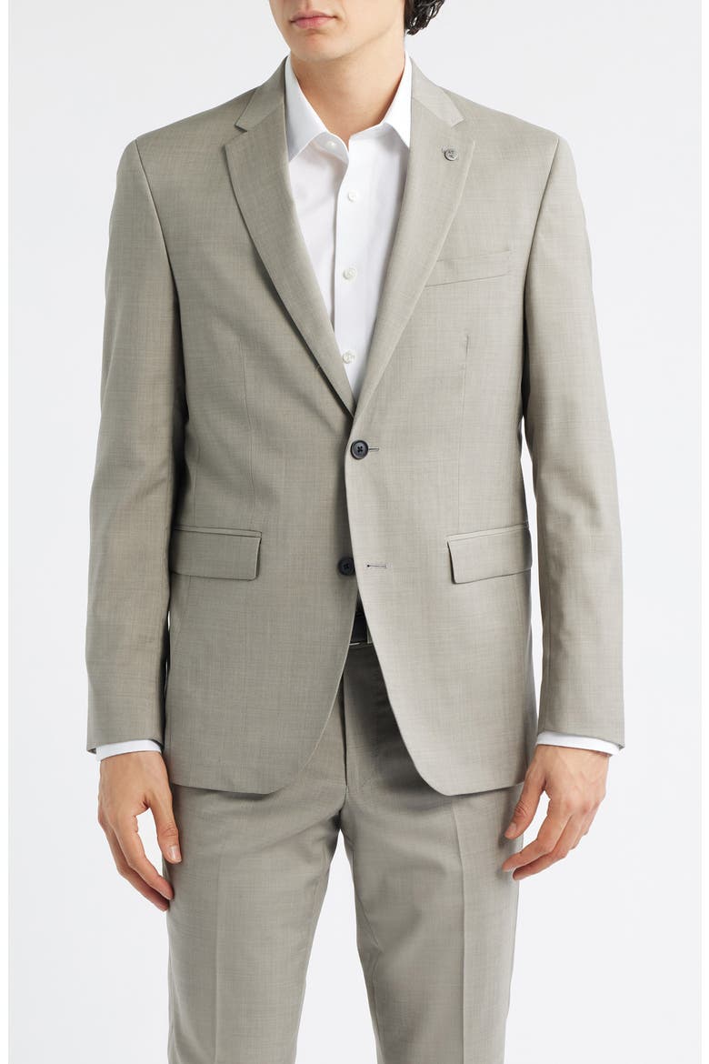 Ross Slim Fit Taupe Stretch Wool Twill Suit, Alternate, color, TAUPE