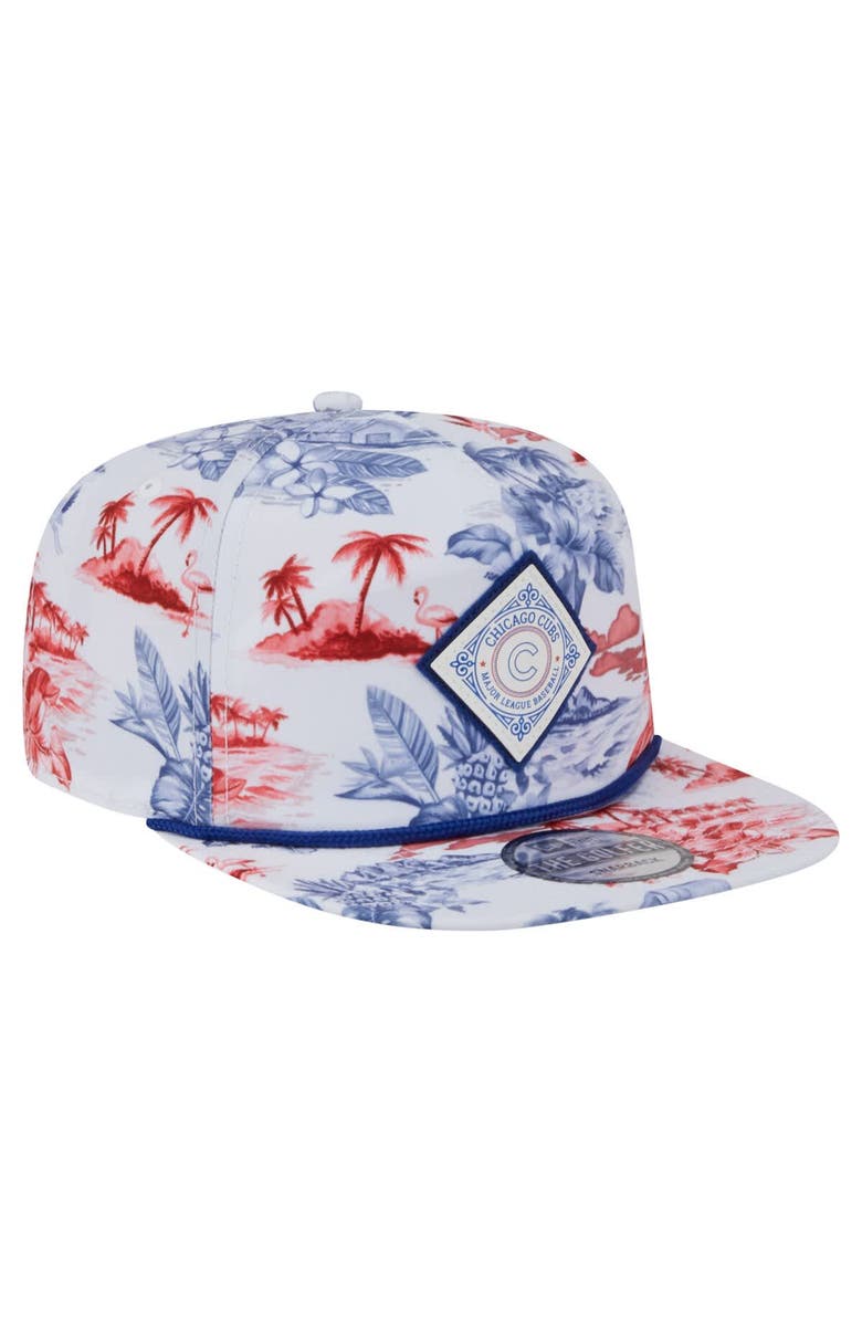 New Era Men's New Era White Chicago Cubs Printed Island Golfer Snapback Hat, Alternate, color, White