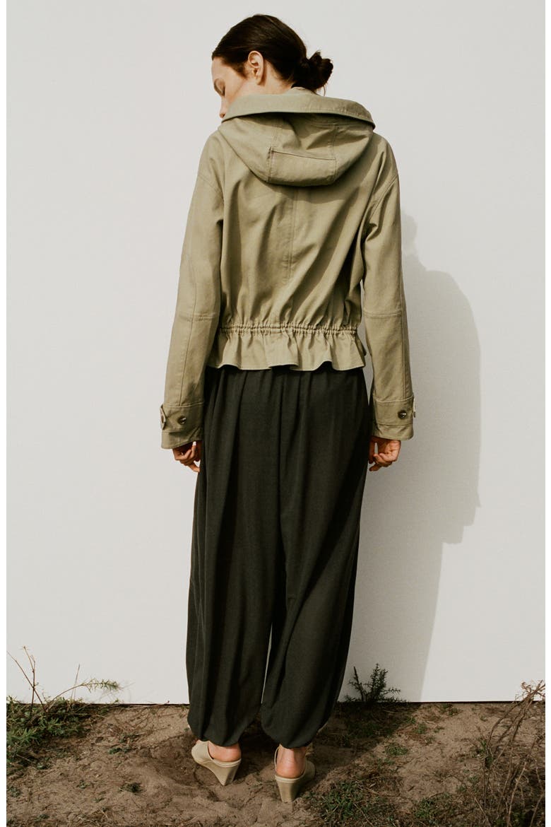 Pleated Balloon Pants, Alternate, color, KHAKI GREEN