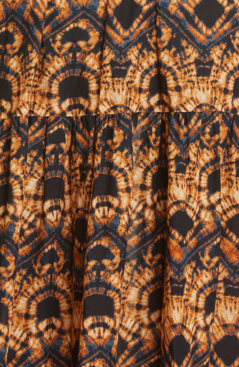 Ulla Johnson Selena Tie Dye Puff Sleeve Cover-Up Maxi Dress, Alternate, color, 