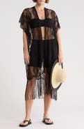 Vince Camuto Lace Shawl & Hat Set