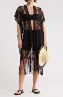 Vince Camuto Lace Shawl & Hat Set