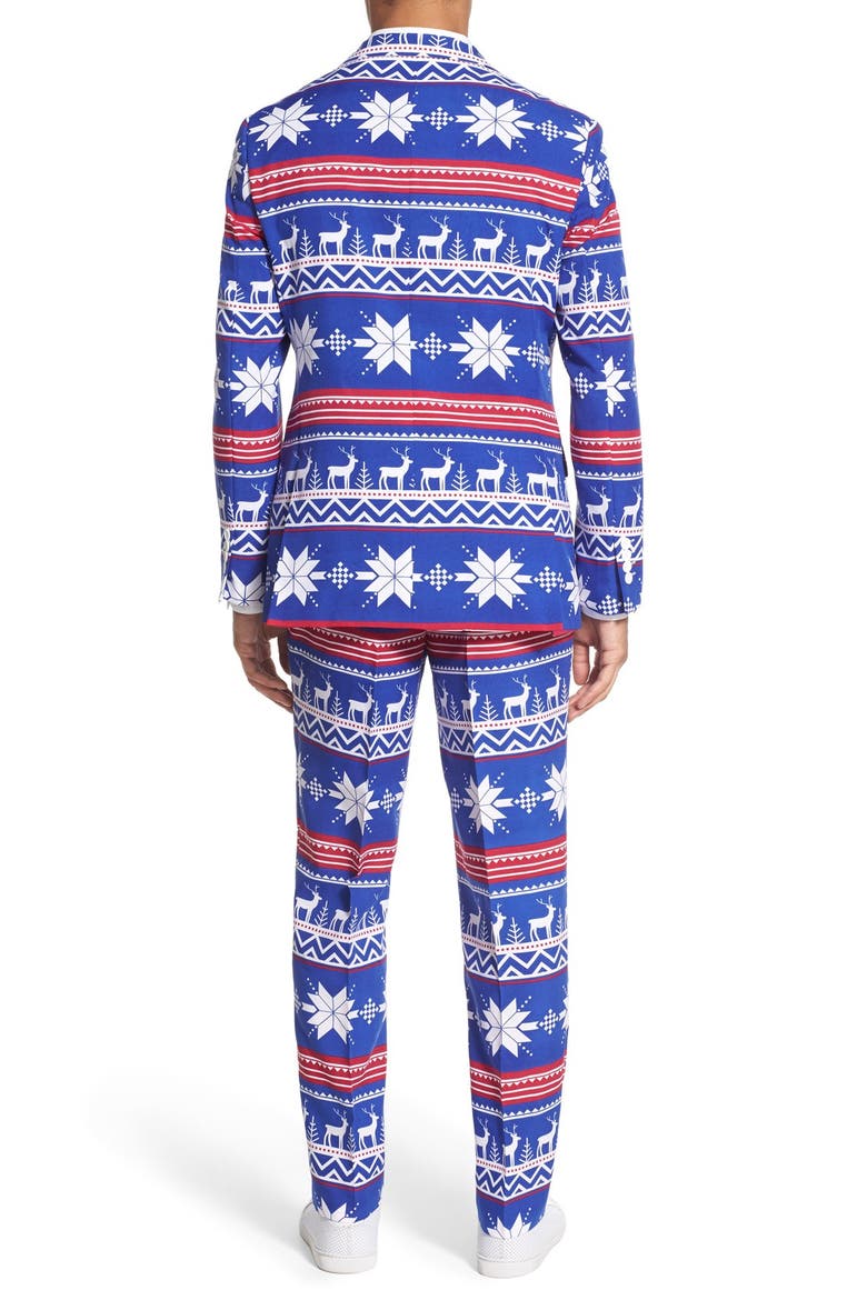 'Rudolph' Holiday Suit & Tie, Alternate, color, BLUE