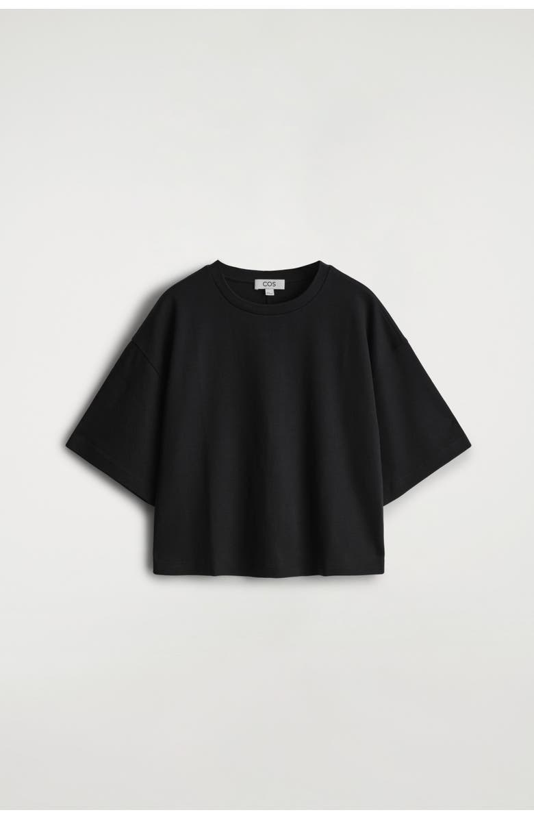 COS Oversized Boxy Cotton T-Shirt, Alternate, color, Black