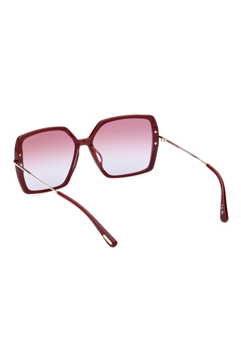 Joanna 59mm Gradient Polarized Butterfly Sunglasses, Alternate, color, SHINY BORDEAUX / ROSE