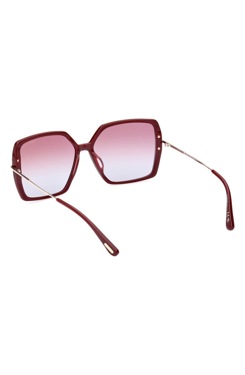 TOM FORD Joanna 59mm Gradient Polarized Butterfly Sunglasses, Alternate, color, Shiny Bordeaux / Rose