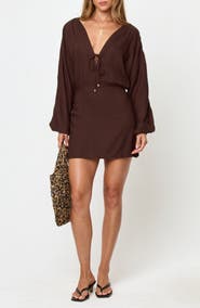 LSPACE Deia Long Sleeve Cover-Up Minidress