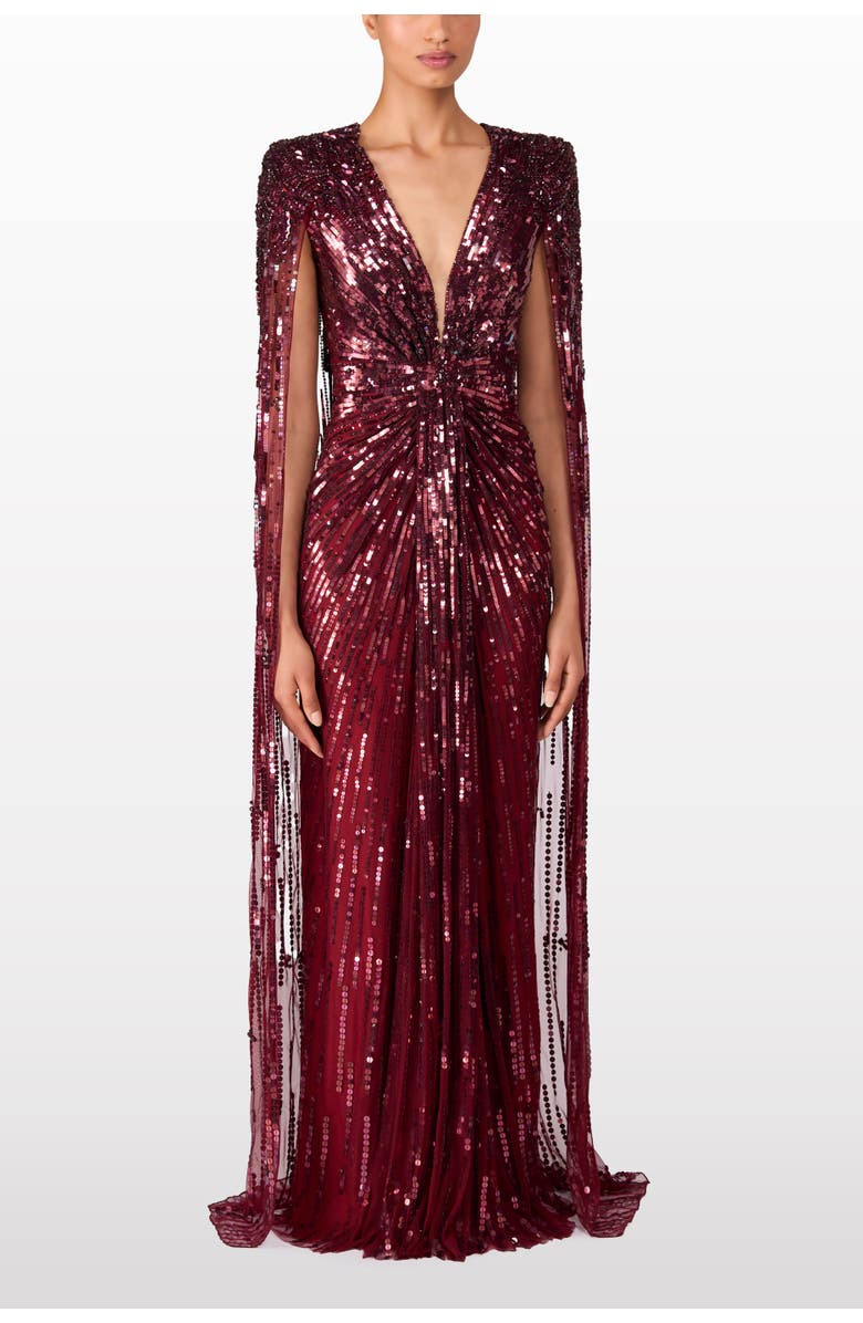 Jenny Packham Gold Rush Gown, Alternate, color, Nutmeg