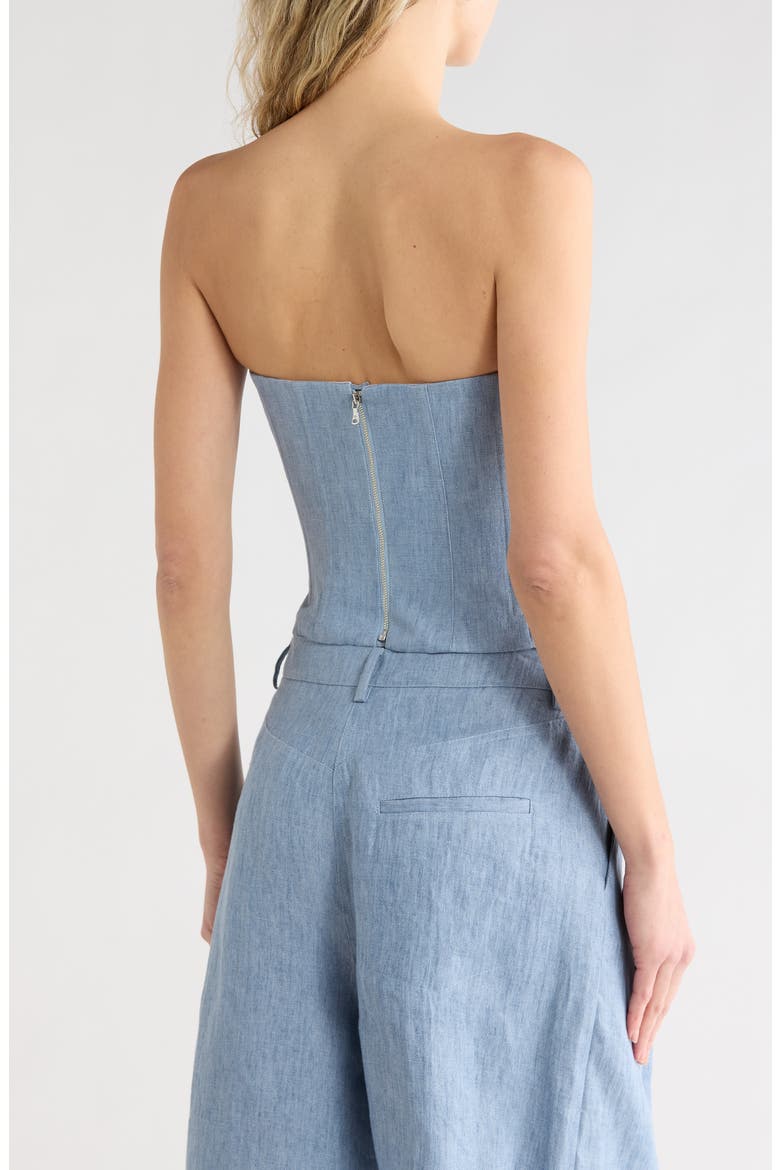 Jillian Bustier Top, Alternate, color, LIGHT INDIGO