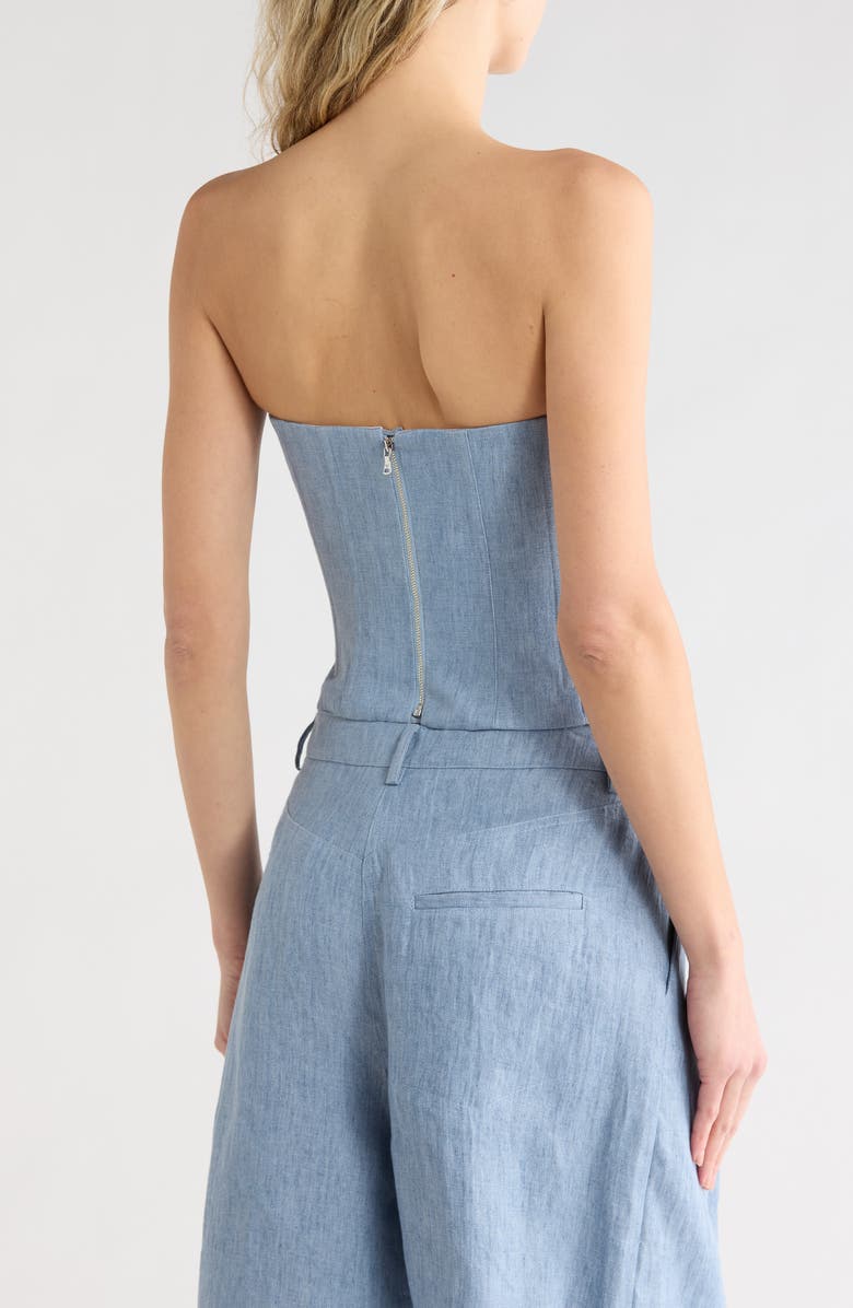 TWP Jillian Bustier Top, Alternate, color, Light Indigo
