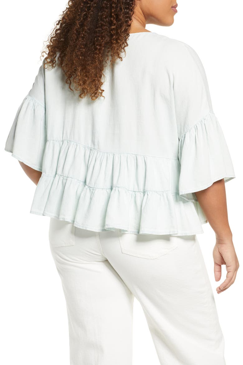 Ruffle Tier Top, Alternate, color, PALE CHAMBRAY