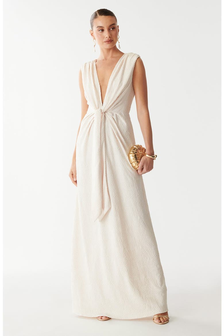Gisella Maxi Dress, Alternate, color, Ivory Palms