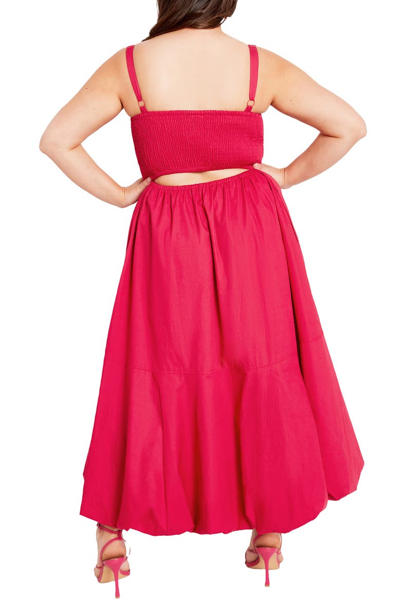 City Chic Eliza Bubble Hem Cotton Maxi Dress, Alternate, color,