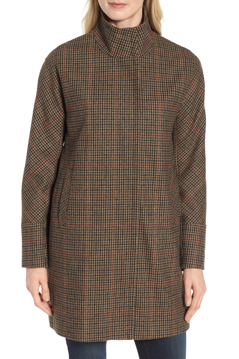Plaid Topper Coat, Alternate, color, MULTI