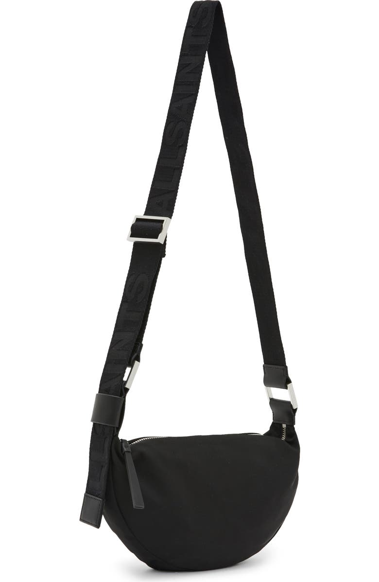 AllSaints Half Moon Nylon Crossbody Bag, Alternate, color,