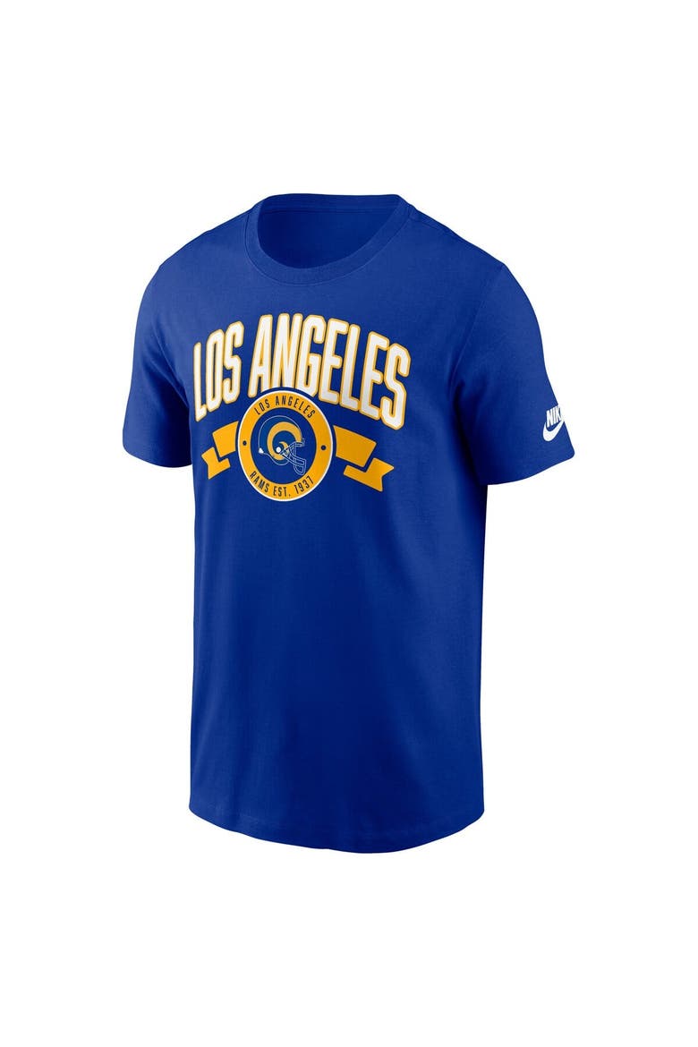 Men's Nike Royal Los Angeles Rams Rewind Front and Back Hit Essential T-Shirt, Alternate, color, Royal