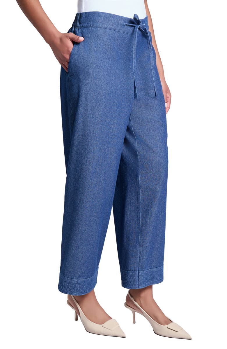 Jones New York Ankle Denim Drawstring Pants, Alternate, color, 