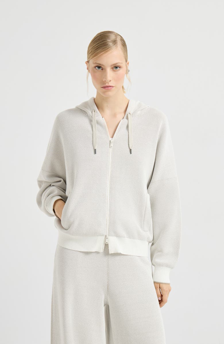 Brunello Cucinelli Honeycomb stitch sweatshirt, Alternate, color, Panama