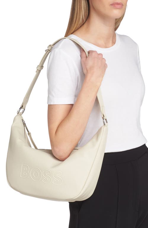 Hugo Boss Boss Large Addison Shoulder Bag In White