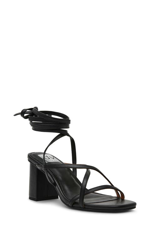 Haze Ankle Tie Black Heel Sandal (Women)