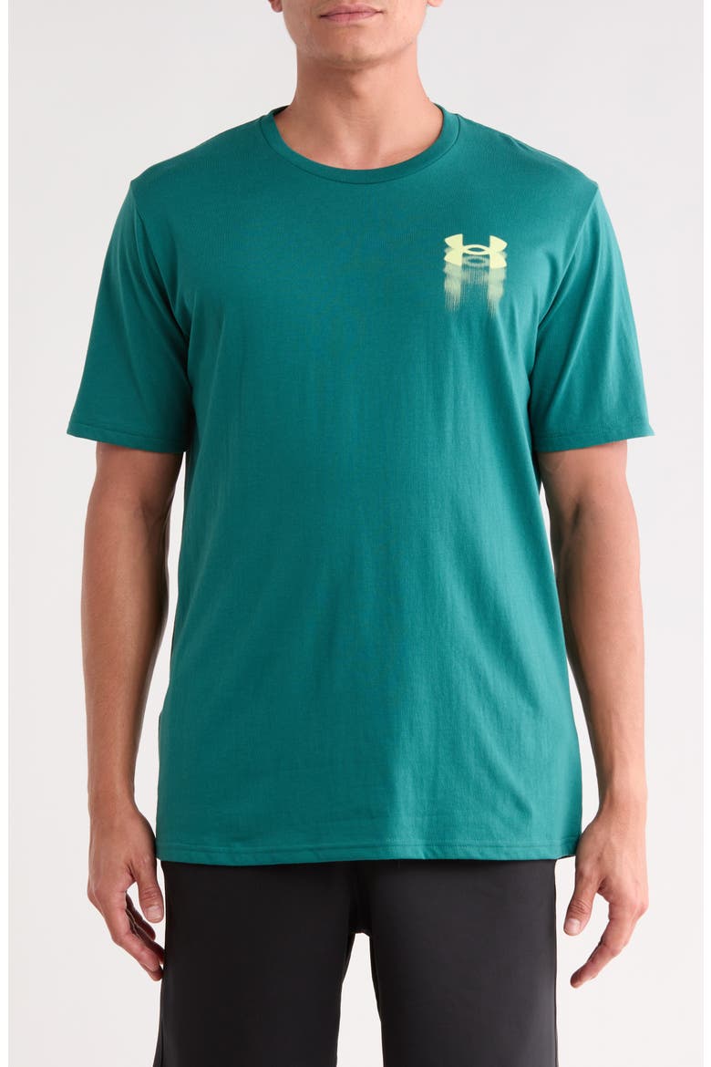 Blur Logo Graphic T-Shirt, Main, color, 338 RACK GREEN