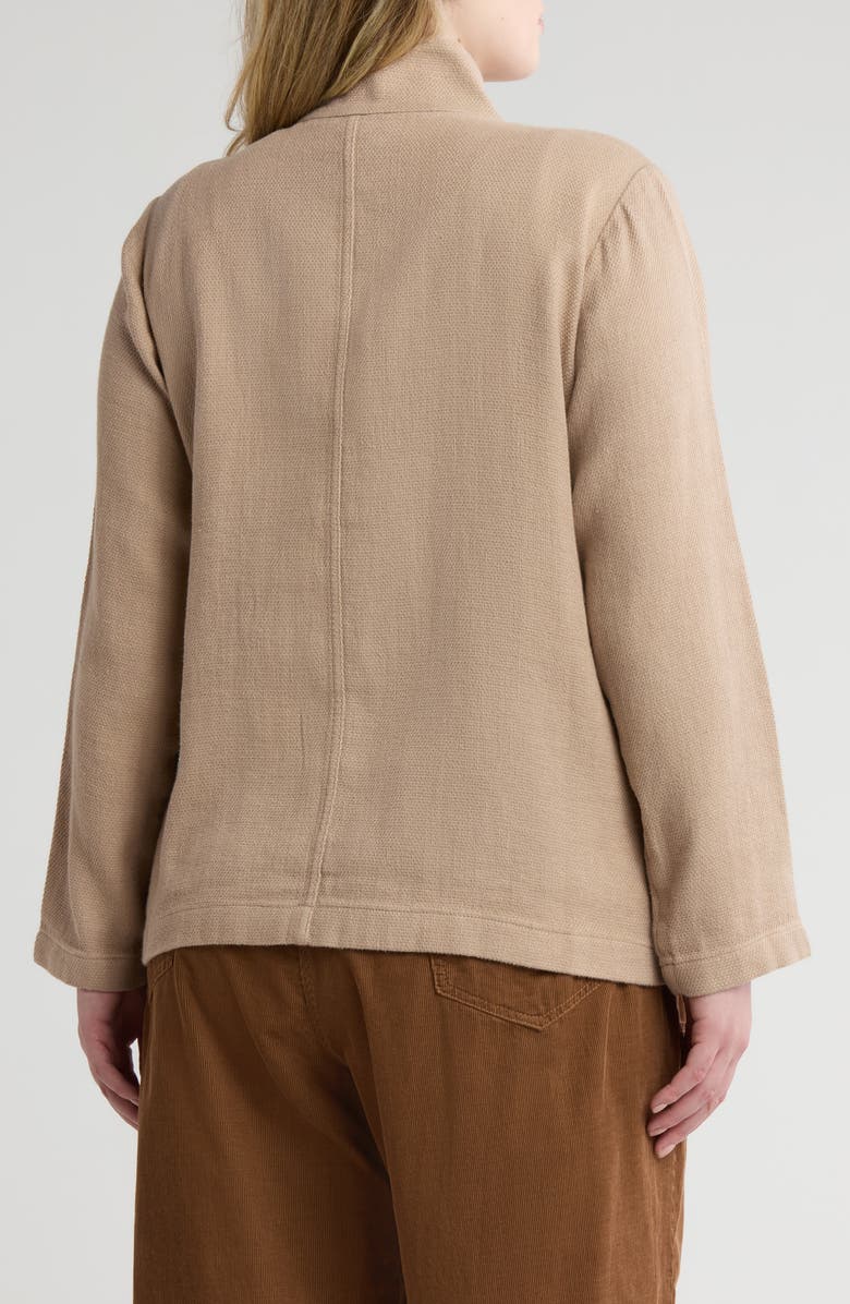 Eileen Fisher Stand Collar Organic Linen & Organic Cotton Jacket, Alternate, color, Wheat