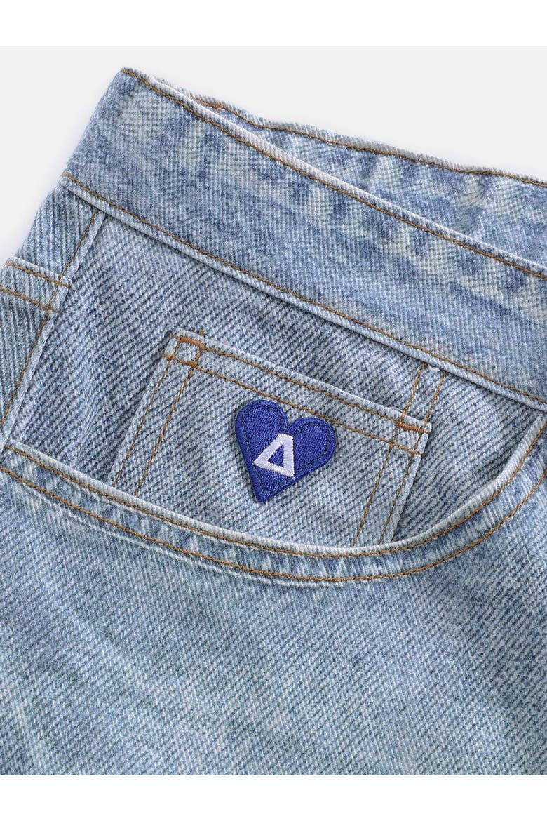 Inverted Graphic Baggy Barrel Jeans, Alternate, color, Blue