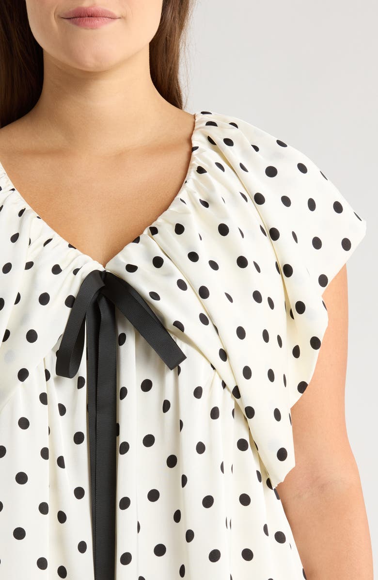 SUGARLIPS Lois Polka Dot Cotton Babydoll Dress, Alternate, color,