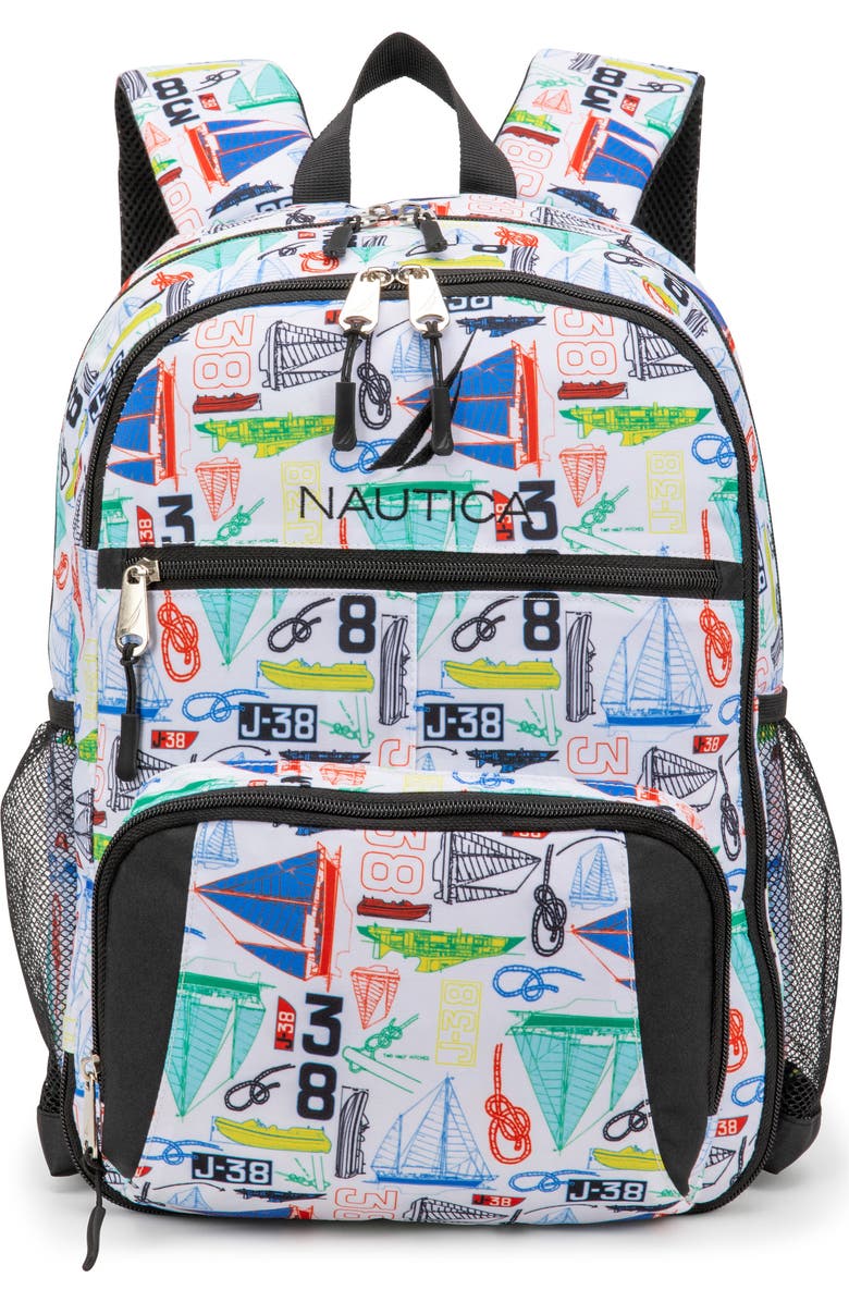 Nautica Sailboats 16 Inch Backpack for Kids and Teens, Main, color, Sailboats