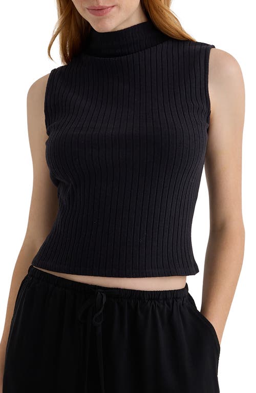 Bella Dahl Sleeveless Mock Neck Top In Black