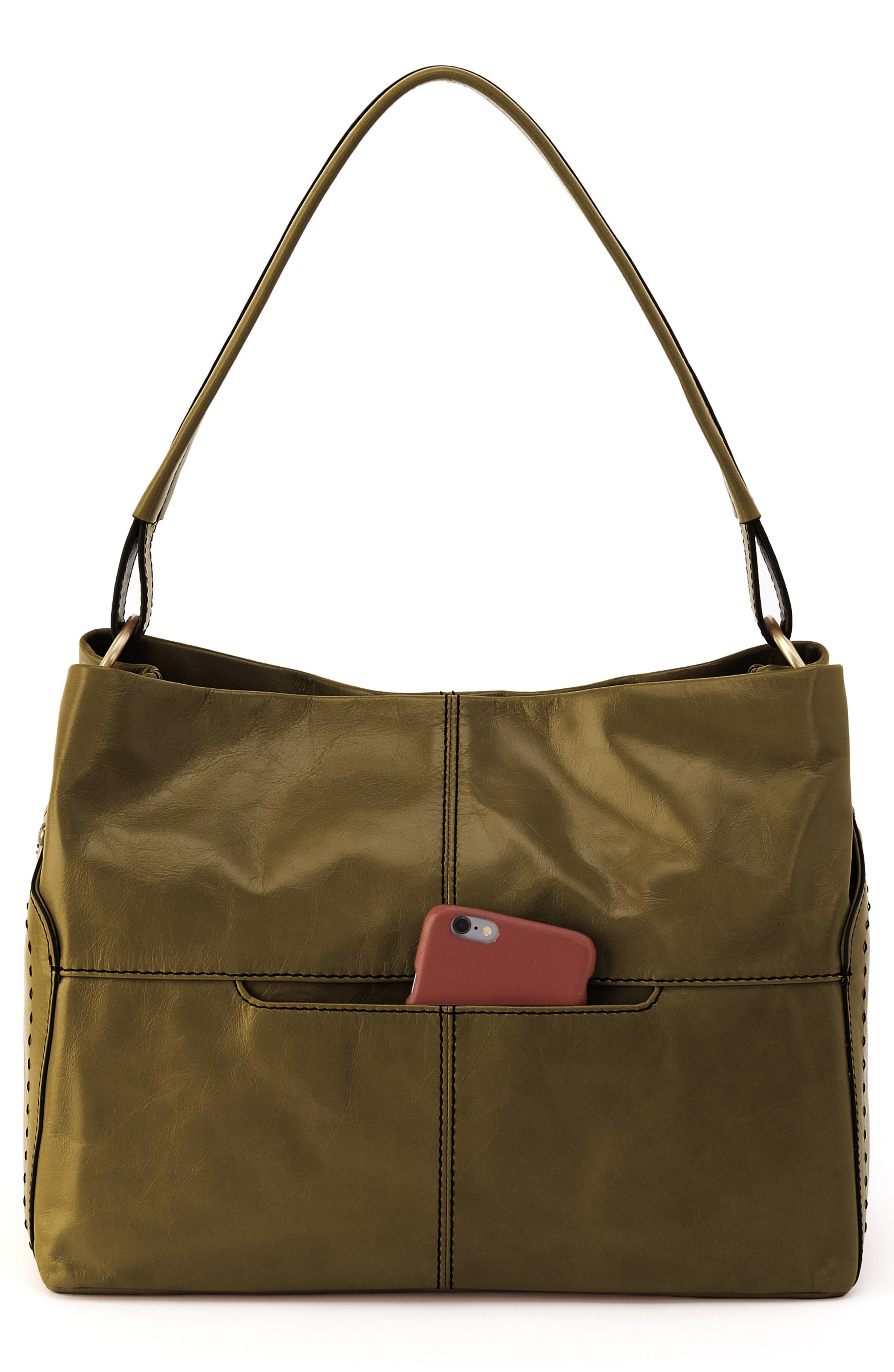 Seneca Leather Shoulder Bag, Alternate, color, OLIVE VEIL