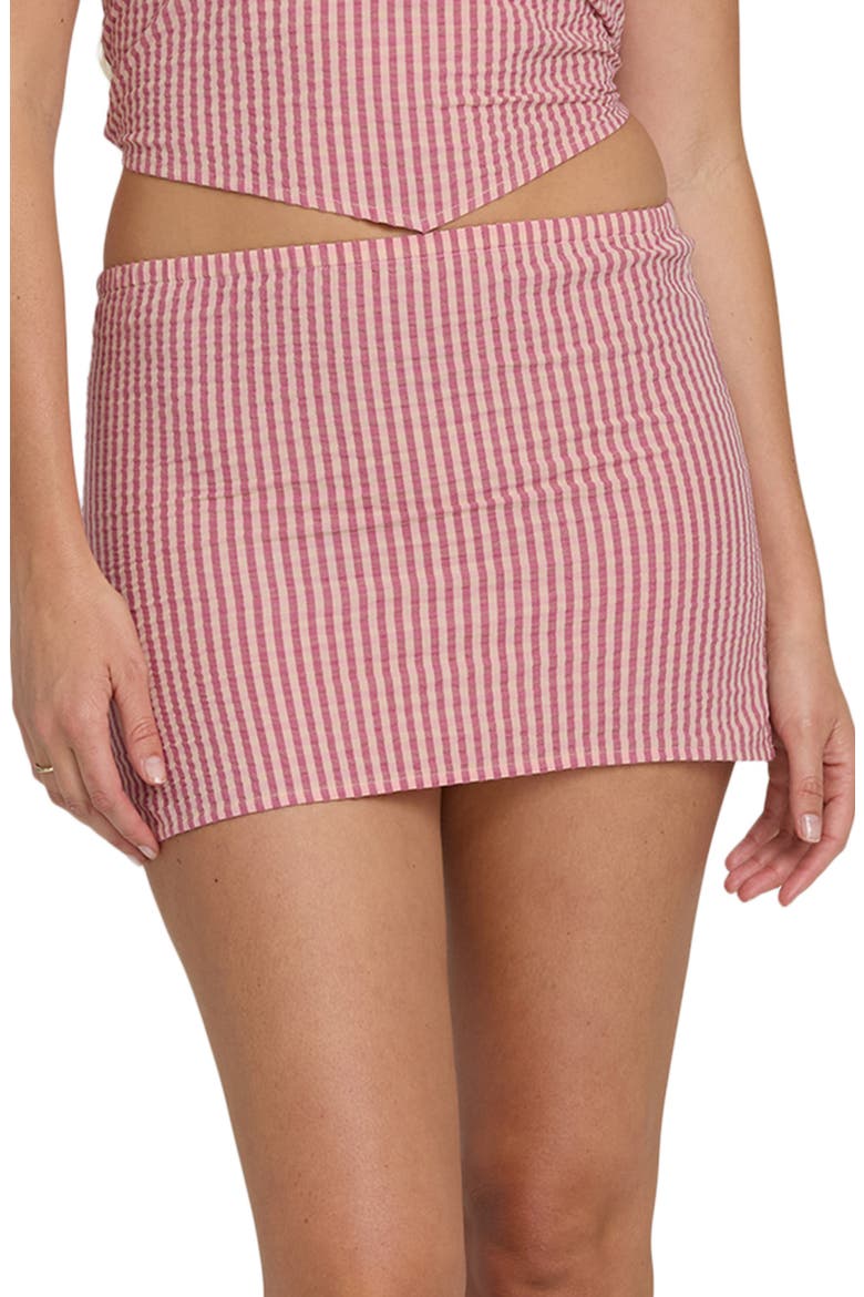 So Stripe Cotton Micro Miniskirt, Main, color, PINK SUNSET