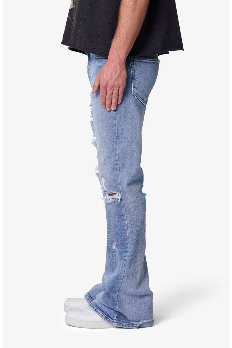 Distressed Super Flare Jeans, Alternate, color, BLUE