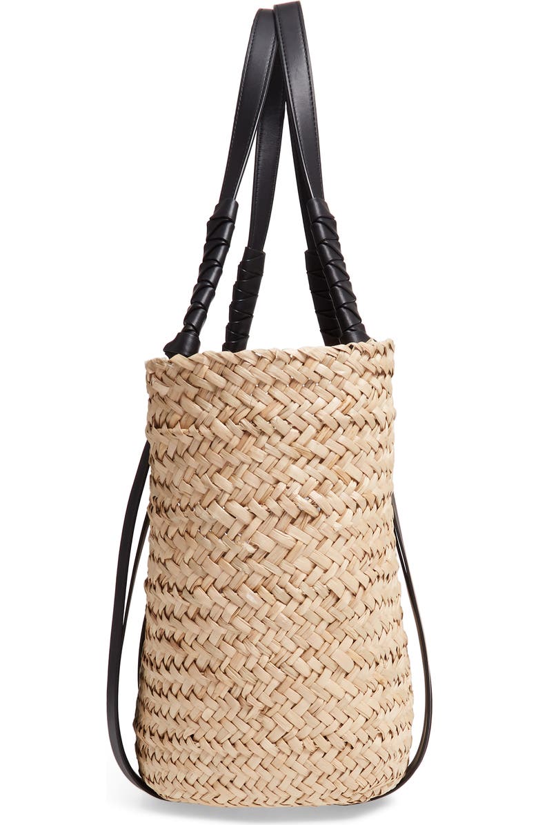 AllSaints Playa East/West Woven Straw Beach Tote, Alternate, color,