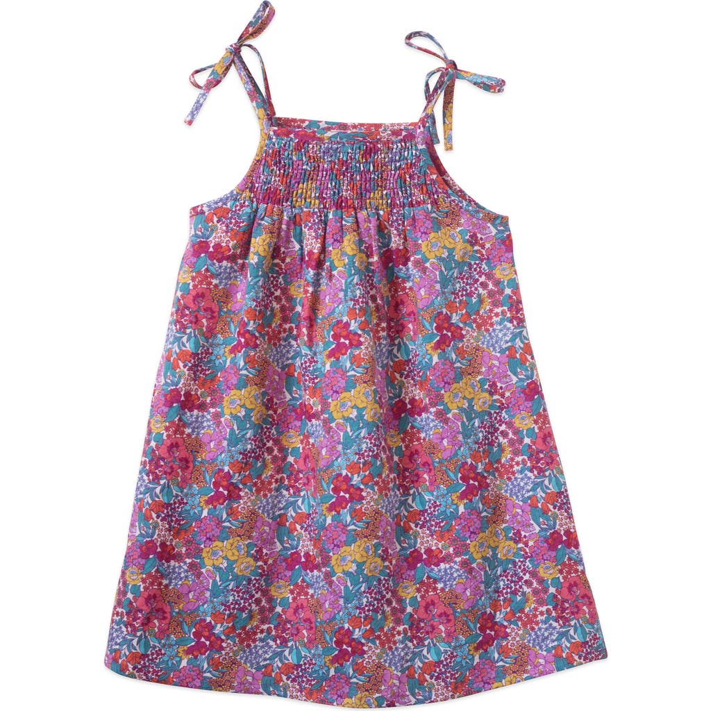 Beet World Betty Girls Smocked Strap Dress In Pink
