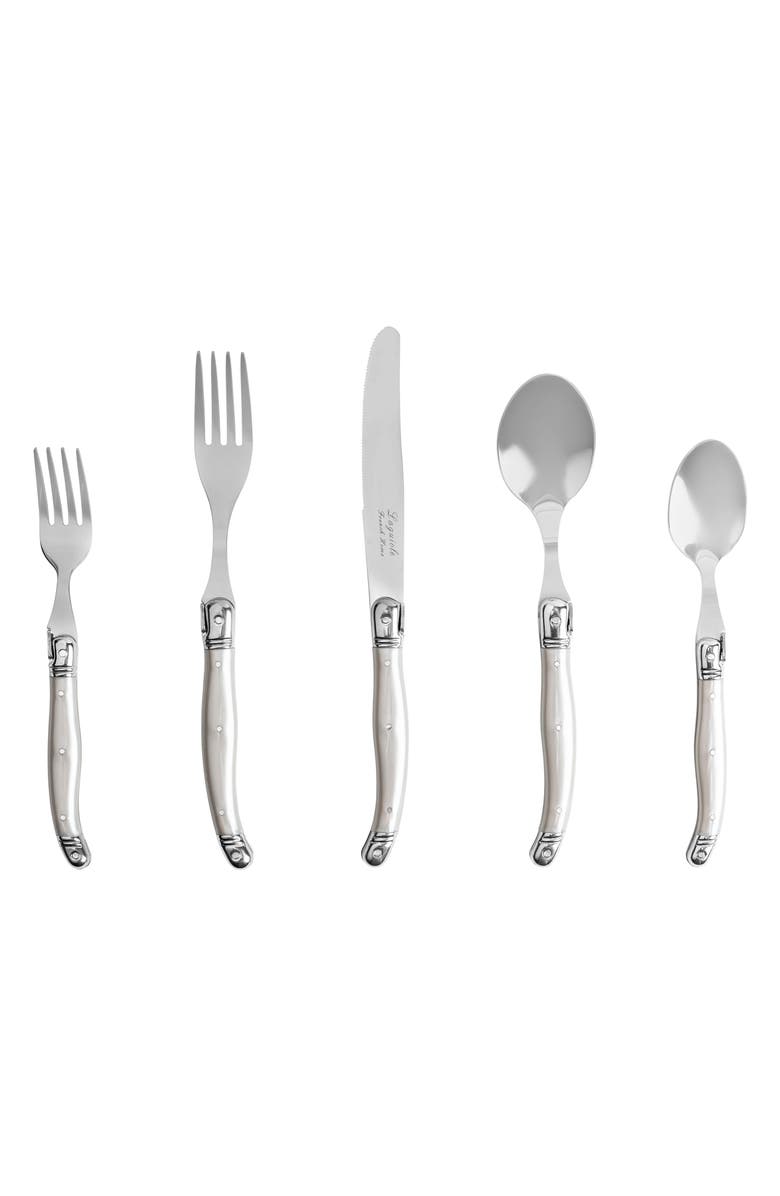 FRENCH HOME Laguiole 20-Piece Flatware Set, Alternate, color, Pewter