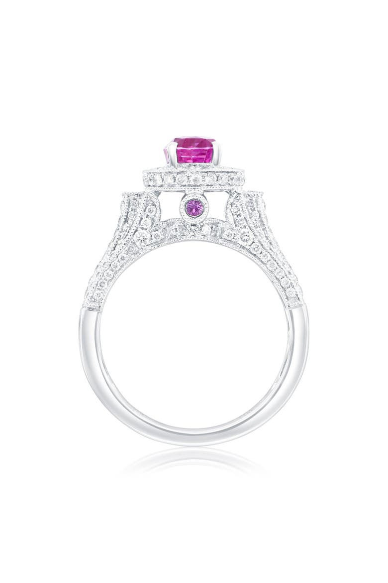 14K Gold Fancy Pink Sapphire & Diamond Ring, Alternate, color, Pink